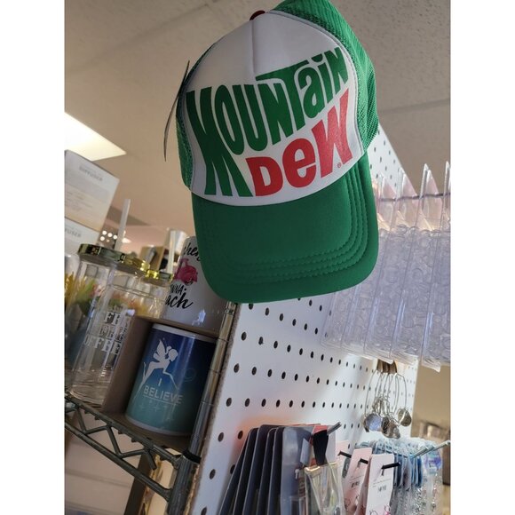 Mountain Dew Trucker Hat Snapback Cap Green/Red Mens - Picture 1 of 1